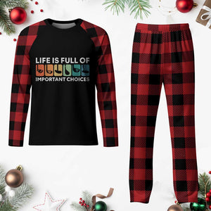 Life is Full of Important Choices Plaid Pajama Set Funny Retro Golfing Clubs Golf Lover Gift TS10 Buffalo Plaid Print Your Wear