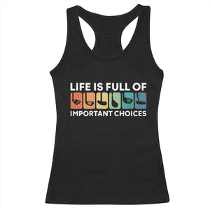 Life is Full of Important Choices Racerback Tank Top Funny Retro Golfing Clubs Golf Lover Gift TS10 Black Print Your Wear