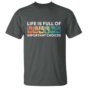 Life is Full of Important Choices T Shirt Funny Retro Golfing Clubs Golf Lover Gift TS10 Dark Heather Print Your Wear