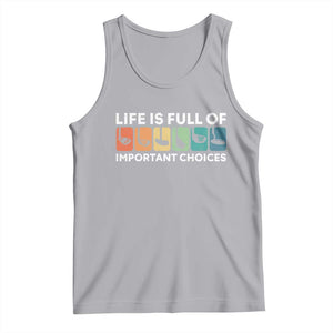 Life is Full of Important Choices Tank Top Funny Retro Golfing Clubs Golf Lover Gift TS10 Athletic Heather Print Your Wear