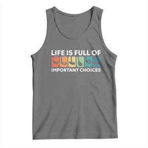 Life is Full of Important Choices Tank Top Funny Retro Golfing Clubs Golf Lover Gift TS10 Black Heather Print Your Wear