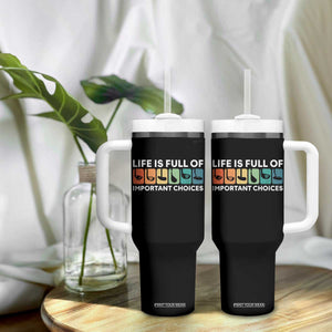 Life is Full of Important Choices Tumbler With Handle Funny Retro Golfing Clubs Golf Lover Gift TS10 Print Your Wear