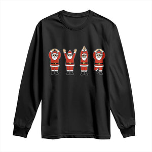 Santa O-H-I-O State Long Sleeve Shirt Funny Santa Christmas Ohio Midwestern Party Team TS10 Black Print Your Wear