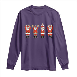 Santa O-H-I-O State Long Sleeve Shirt Funny Santa Christmas Ohio Midwestern Party Team TS10 Purple Print Your Wear