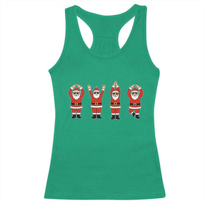 Santa O-H-I-O State Racerback Tank Top Funny Santa Christmas Ohio Midwestern Party Team TS10 Irish Green Print Your Wear