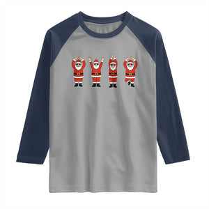 Santa O-H-I-O State Raglan Shirt Funny Santa Christmas Ohio Midwestern Party Team TS10 Sport Gray Navy Print Your Wear