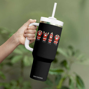 Santa O-H-I-O State Tumbler With Handle Funny Santa Christmas Ohio Midwestern Party Team TS10 Print Your Wear