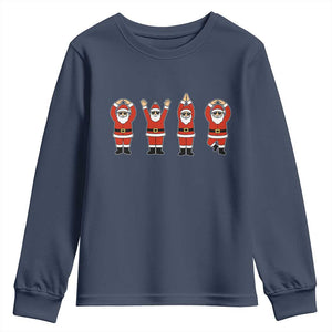 Santa O-H-I-O State Youth Sweatshirt Funny Santa Christmas Ohio Midwestern Party Team TS10 Navy Print Your Wear