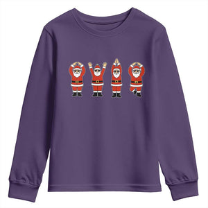 Santa O-H-I-O State Youth Sweatshirt Funny Santa Christmas Ohio Midwestern Party Team TS10 Purple Print Your Wear
