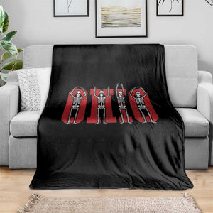O-H-I-O State Throw Blanket Funny Skeletons Ohio Vintage Halloween Team TS10 Print Your Wear