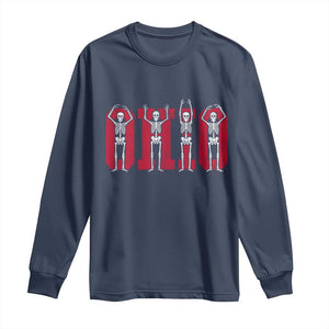 O-H-I-O State Long Sleeve Shirt Funny Skeletons Ohio Vintage Halloween Team TS10 Navy Print Your Wear