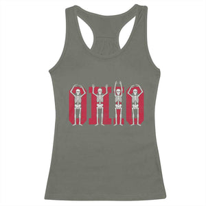 O-H-I-O State Racerback Tank Top Funny Skeletons Ohio Vintage Halloween Team TS10 Military Green Print Your Wear