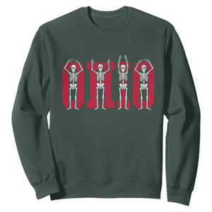 O-H-I-O State Sweatshirt Funny Skeletons Ohio Vintage Halloween Team TS10 Dark Forest Green Print Your Wear