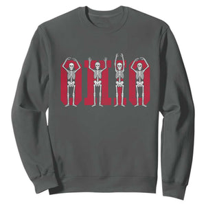 O-H-I-O State Sweatshirt Funny Skeletons Ohio Vintage Halloween Team TS10 Dark Heather Print Your Wear