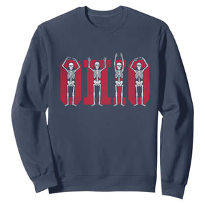 O-H-I-O State Sweatshirt Funny Skeletons Ohio Vintage Halloween Team TS10 Navy Print Your Wear