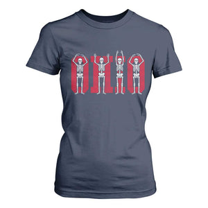 O-H-I-O State T Shirt For Women Funny Skeletons Ohio Vintage Halloween Team TS10 Navy Print Your Wear
