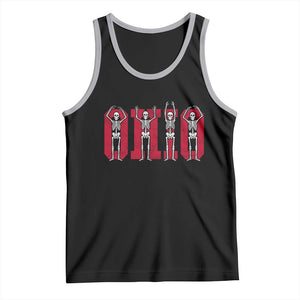 O-H-I-O State Tank Top Funny Skeletons Ohio Vintage Halloween Team TS10 Black Athletic Heather Print Your Wear