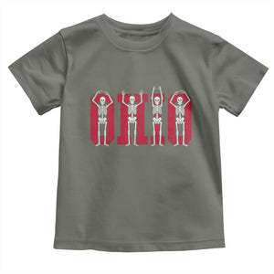 O-H-I-O State Toddler T Shirt Funny Skeletons Ohio Vintage Halloween Team TS10 Military Green Print Your Wear