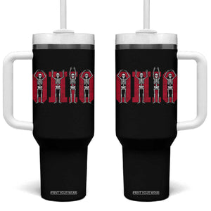 O-H-I-O State Tumbler With Handle Funny Skeletons Ohio Vintage Halloween Team TS10 One Size: 40 oz Black Print Your Wear