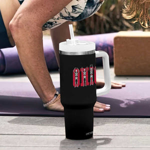 O-H-I-O State Tumbler With Handle Funny Skeletons Ohio Vintage Halloween Team TS10 Print Your Wear