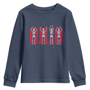 O-H-I-O State Youth Sweatshirt Funny Skeletons Ohio Vintage Halloween Team TS10 Navy Print Your Wear