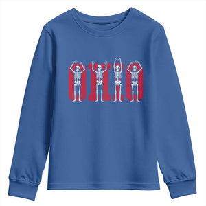 O-H-I-O State Youth Sweatshirt Funny Skeletons Ohio Vintage Halloween Team TS10 Royal Blue Print Your Wear