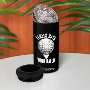 Funny Golf 4 in 1 Can Cooler Tumbler Always Wash Your Balls Meme TS10 Print Your Wear