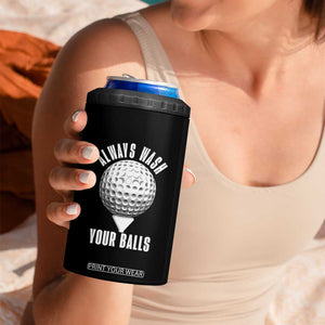 Funny Golf 4 in 1 Can Cooler Tumbler Always Wash Your Balls Meme TS10 Print Your Wear