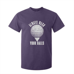 Funny Golf T Shirt For Kid Always Wash Your Balls Meme TS10 Purple Print Your Wear