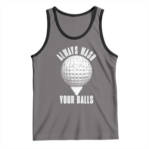 Funny Golf Tank Top Always Wash Your Balls Meme TS10 Deep Heather Black Print Your Wear