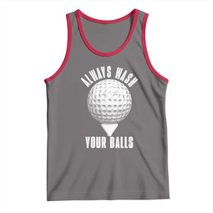 Funny Golf Tank Top Always Wash Your Balls Meme TS10 Deep Heather Red Print Your Wear