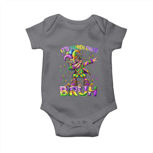 It's Mardi Gras Bruh Baby Onesie Dabbing Boy Kids TS10 Charcoal Print Your Wear
