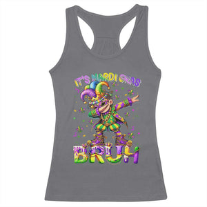 It's Mardi Gras Bruh Racerback Tank Top Dabbing Boy Kids TS10 Charcoal Print Your Wear