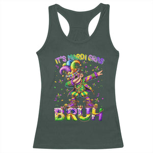It's Mardi Gras Bruh Racerback Tank Top Dabbing Boy Kids TS10 Dark Forest Green Print Your Wear