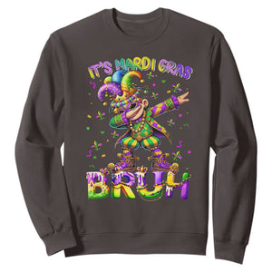 It's Mardi Gras Bruh Sweatshirt Dabbing Boy Kids TS10 Dark Chocolate Print Your Wear