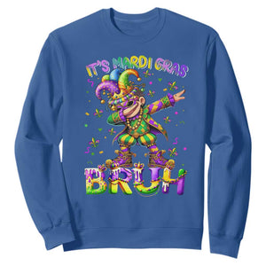 It's Mardi Gras Bruh Sweatshirt Dabbing Boy Kids TS10 Royal Blue Print Your Wear