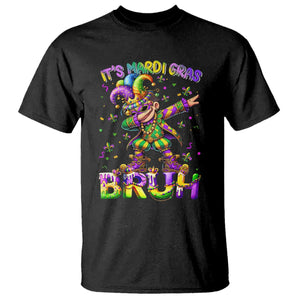 It's Mardi Gras Bruh T Shirt Dabbing Boy Kids TS10 Black Print Your Wear
