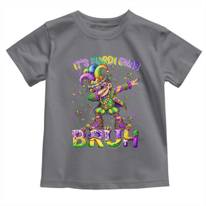 It's Mardi Gras Bruh Toddler T Shirt Dabbing Boy Kids TS10 Charcoal Print Your Wear