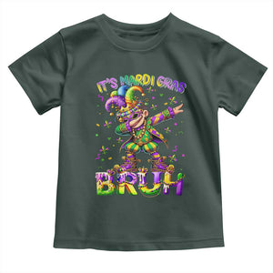 It's Mardi Gras Bruh Toddler T Shirt Dabbing Boy Kids TS10 Dark Forest Green Print Your Wear