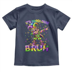 It's Mardi Gras Bruh Toddler T Shirt Dabbing Boy Kids TS10 Navy Print Your Wear