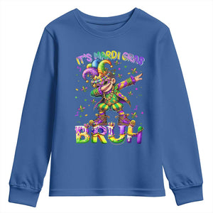 It's Mardi Gras Bruh Youth Sweatshirt Dabbing Boy Kids TS10 Royal Blue Print Your Wear
