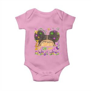 Little Miss Mardi Gras Afro Messy Bun Girls Baby Onesie TS10 Light Pink Print Your Wear