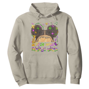Little Miss Mardi Gras Afro Messy Bun Girls Hoodie TS10 Sand Print Your Wear