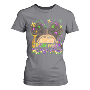 Little Miss Mardi Gras Afro Messy Bun Girls T Shirt For Women TS10 Charcoal Print Your Wear