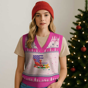 Louisiana V-Neck Knit Sweater Vest Louisiana New Orleans Party Custume Beads TS10 Hot Pink Print Your Wear