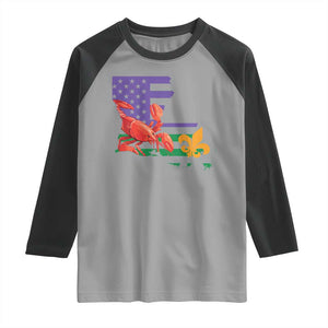 Louisiana Raglan Shirt Louisiana New Orleans Party Custume Beads TS10 Sport Gray Black Print Your Wear