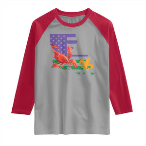 Louisiana Raglan Shirt Louisiana New Orleans Party Custume Beads TS10 Sport Gray Red Print Your Wear