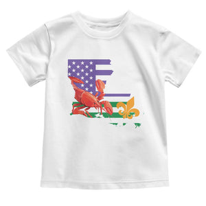 Louisiana Toddler T Shirt Louisiana New Orleans Party Custume Beads TS10 White Print Your Wear