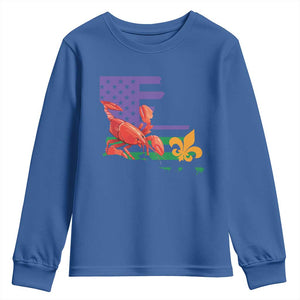 Louisiana Youth Sweatshirt Louisiana New Orleans Party Custume Beads TS10 Royal Blue Print Your Wear