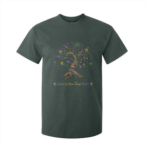 Coquette Bow Mardi Gras Bead Tree T Shirt For Kid Carnival New Orleans 2025 TS10 Dark Forest Green Print Your Wear